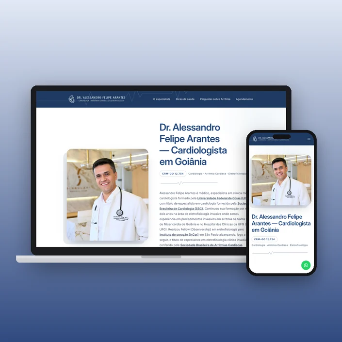Dr. Alessandro Felipe Arantes – Website — projeto de Websites, UI/UX Design da Buffo Design