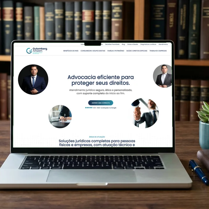 Gutemberg Amorim Advogados — projeto de Websites, UI/UX Design da Buffo Design