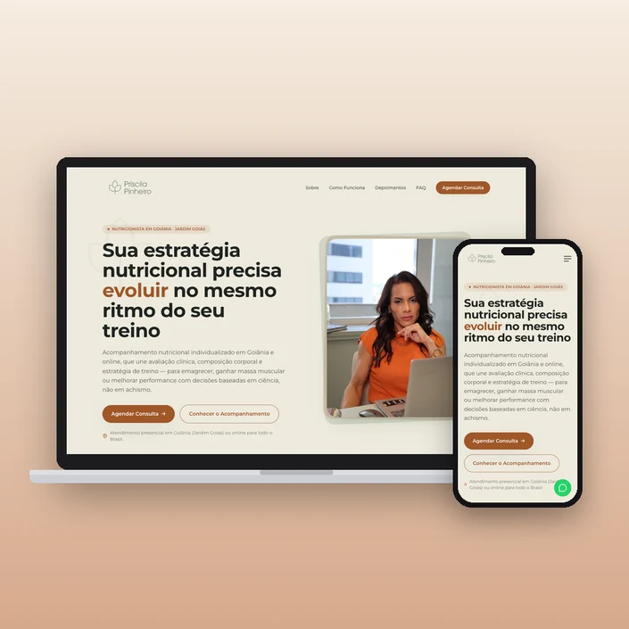 Priscila Pinheiro – Landing Page — projeto de Websites, UI/UX Design da Buffo Design