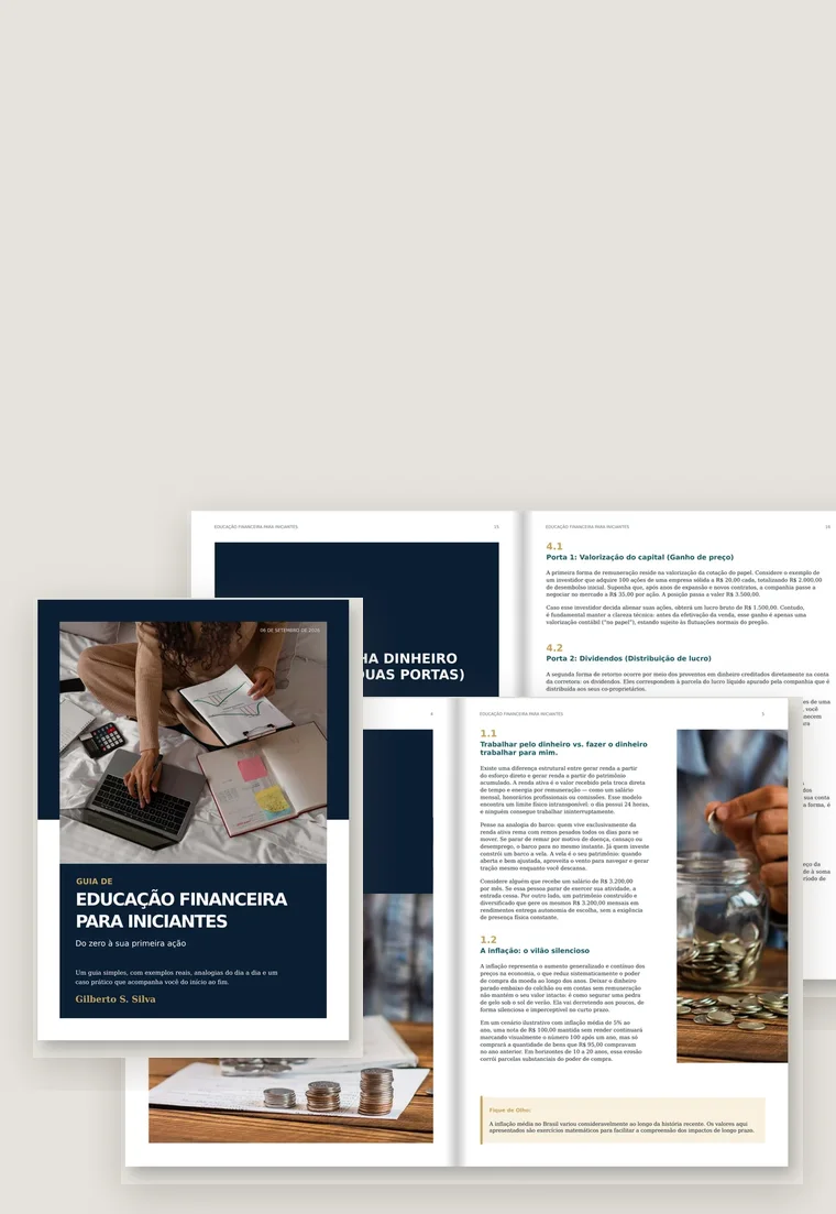 Capa do e-book Guia de Educação Financeira para Iniciantes